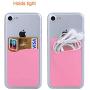 ARKTEK Phone Wallet, Stick On Sleeve Cell Phone Case Adhesive Silicone Credit Card Holder(Pink)