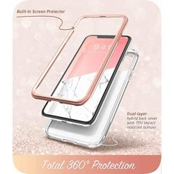 i-Blason Cosmo Series Case for iPhone 11 (2019 Release), Slim Full-Body Stylish Protective Case with Built-in Screen Protector, Marble, 6.1