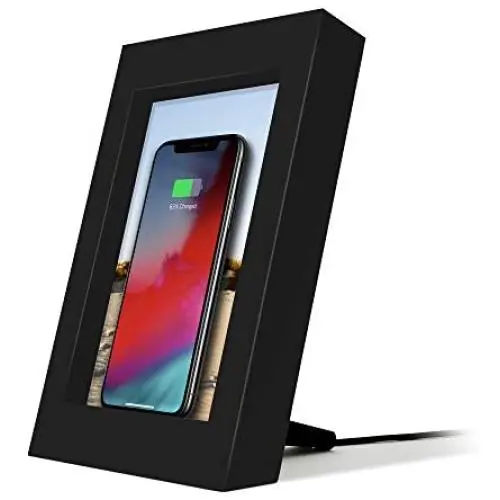 Twelve South PowerPic | Picture Frame Stand with Integrated 10W Qi Charger for iPhone/Wireless Charging Smart Phones (Black) Twelve South PowerPic | Picture Frame Stand with Integrated 10W Qi Charger for iPhone/Wireless Charging Smart Phones (Black)