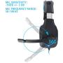 Gaming Headset for PC PS4 Xbox One Tablet Mac Smart Phone Gaming Headphone with Noise Canceling Mic,Bass Surround,Soft Memory Earmuffs （Black/Blue）