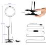 Selvim 6 inch Selfie Ring Light with Cellphone Holder Stand- Ring Light Stand for Live Stream ＆ Makeup, 64 LED Bulbs 3 Light Modes 10-Level Brightness 360° Rotating for iPhone Android Cell Phone