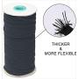 Black 1/4 Inch Width Braided Elastic Band Elastic String Cord Heavy Stretch High Elasticity Knit Elastic Band for Sewing Craft DIY - 10 Yards