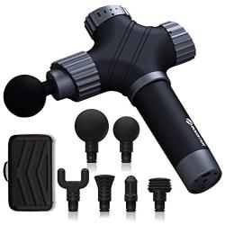 PERFORMANCE GURU Electric Massage Gun Professional Handheld Percussion Massager for Full Body Muscle Recovery and Quiet 35-50dB(A2-Gray)