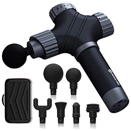 PERFORMANCE GURU Electric Massage Gun Professional Handheld Percussion Massager for Full Body Muscle Recovery and Quiet 35-50dB(A2-Gray)