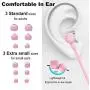 Joymiso Tangle Free Earbuds for Kids Women Small Ears with Case, Comfortable Lightweight in Ear Headphones, Flat Cable Ear Buds Wired Earphones with Mic and Volume Control for Cell Phone Laptop (Pink) Joymiso Tangle Free Earbuds for Kids Women Small Ears with Case, Comfortable Lightweight in Ear Headphones, Flat Cable Ear Buds Wired Earphones with Mic and Volume Control for Cell Phone Laptop (Pink)