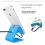 Rumfo Cell Phone Stand, Universal Portable Aluminum Desktop Charger Mount Holder Metal Charging Dock Cradle for Nintendo Switch iPhone Samsung Android Smartphones and Tablets (Blue)
