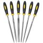 AIPRODA 6Pcs File Set, 5.5in Needle Files, 3 mm Diameter Carbon Steel File Kit with Handle, Suitable for Metal, Wood, Glass, Plastic, Leather, Jewelry