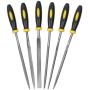 AIPRODA 6Pcs File Set, 5.5in Needle Files, 3 mm Diameter Carbon Steel File Kit with Handle, Suitable for Metal, Wood, Glass, Plastic, Leather, Jewelry