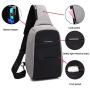 Sling Bag Anti-theft Causal Daypacks Crossbody Backpack For Men/Women Waterproof Shoulder Bag with USB Charging Port Grey