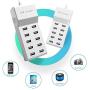 USB Wall Charger Desktop Charging Station with Rapid Charging Auto Detect Technology Safety Guaranteed 10-Port Family-Sized Smart USB Ports for Multiple Devices Smart Phone Tablet Laptop Computer