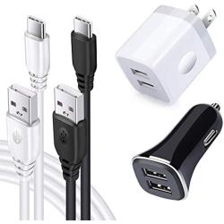 Fast USB Car Charger Adapter for Motorola Moto G Stylus,G Fast,G8 G7 Plus Play G Power, G6, G6 Plus,X4 Z5 Z4 Z3 Play Z2 Force Z Droid, Wall Plug Charger Cube, Dual Port Car Charger, C Charging Cable