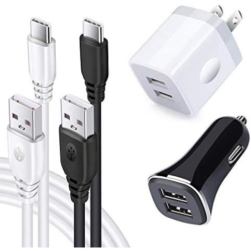 Fast USB Car Charger Adapter for Motorola Moto G Stylus,G Fast,G8 G7 Plus Play G Power, G6, G6 Plus,X4 Z5 Z4 Z3 Play Z2 Force Z Droid, Wall Plug Charger Cube, Dual Port Car Charger, C Charging Cable