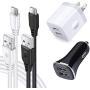 Fast USB Car Charger Adapter for Motorola Moto G Stylus,G Fast,G8 G7 Plus Play G Power, G6, G6 Plus,X4 Z5 Z4 Z3 Play Z2 Force Z Droid, Wall Plug Charger Cube, Dual Port Car Charger, C Charging Cable
