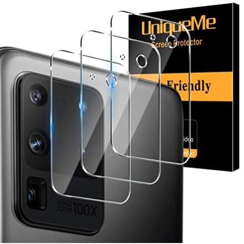 [ 3 Pack] UniqueMe Camera Lens Protector for Samsung Galaxy S20 Ultra Screen Protector Tempered Glass [Ultra-Thin] Case Friendly Easy Installation【6.9 Inch】