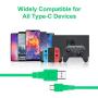 Charger Compatible with Nintendo Switch, Charging Cable Compatible with Nintendo Switch, Charger Cable Compatible with Nintendo Switch Pro Controllers - Green (4.92ft)