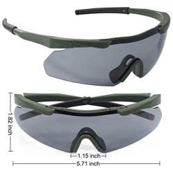 XAegis Tactical Eyewear 3 Interchangeable Lenses Outdoor Unisex Shooting Glasses