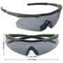 XAegis Tactical Eyewear 3 Interchangeable Lenses Outdoor Unisex Shooting Glasses