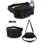 WOTOW Multi Functional Waist Pack, Military Single Shoulder Hip Belt Bag Fanny Packs Water Resistant Waist Bag Pouch Hiking Climbing Outdoor Bumbag with Water Bottle Pocket Holder (Black)