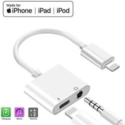 Headphone Adapter for iPhone Charger Jack AUX Audio 3.5 mm Jack Adapter for iPhone Adapter Compatible with iPhone 11/7/7Plus/8/8Plus/X/XS/10 Dongle Accessory Connector Compatible All iOS Systems