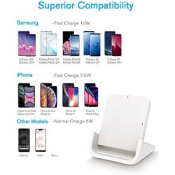 Wireless Charger YUWISS Wireless Charging Stand Cordless Charger Qi-Certified 10/7.5/5W Compatible with iPhone 11/11Pro/11Pro Max/XR/XS Max/XS/X/8/8Plus, Galaxy S10/S9/S9+/S8/S8+, Note 10/9/8