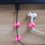 Cute Rabbit Cable Clips Desktop Rubber Red(6 Pack),Cable Clips Cord Organizer for Table,Suitable for Thin Cables, Such as Mobile Phone Charging Lines, Headset Lines, etc.