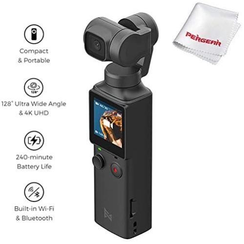 FIMI Palm XIAOMI 3 Axis Gimbal Stabilizer with 4K Smart Camera, 128° Ultra Wide Angle Lens, 120g, Wi-Fi & Bluetooth Connection, Built-in Microphone and External MIC Supported