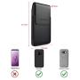 Reiko Mobile Vogue Premium Eco-Friendly Leather Phone Pouch Belt Clip Holster Compatible with iPhone/Galaxy/Stylo/Android Phone with Protective Case on (Black-MV385, 6.1 x 3.2 x 0.7 in)