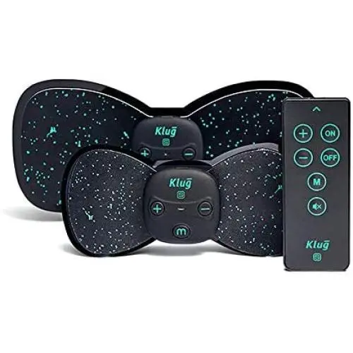 Klug Mini Massager S Duo : Wireless & Portable EMS Massager for Back, Shoulder, Neck Stiffness and Fatigue Relief with 5 Massage Modes & 15 Intensity Levels Klug Mini Massager S Duo : Wireless & Portable EMS Massager for Back, Shoulder, Neck Stiffness and Fatigue Relief with 5 Massage Modes & 15 Intensity Levels