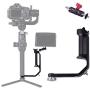 DF DIGITALFOTO Universal L Bracket Handle Gimbal Accessories,Mounting Monitor/Microphone with Bean Grip Compatible with DJI Ronin S/SC,Zhiyun Crane V2/M/2,Moza Air 2,Feiyutech AK2000/4000 etc