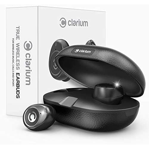 Clarium True Wireless Earbuds Bluetooth 5.0 Headphone (Charging Case Included) IPX5 TWS Premium Sound in-Ear Headphones with Microphone Engineered for The Best Calls and Music Experience,Sports