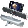 LarKoo Ultra Portable Wireles Rechargeable Handsfree Bracket Bluetooth Speaker Stereo System Phone Holder Mount Stand for Android Smartphones and Tablets iPad iPhone 5S 6 6S 7 8 Plus X (White)
