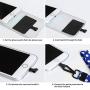 Universal Phone Lanyard Neck Wrist Straps with Durable Nylon Patch Compatible for iPhone Samsung Galaxy Huawei Series and Most Smartphone (Blue)