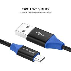 5-Pack Micro USB Cable 3FT, HOTNOW Android Charger Cable Data sync and Fast Charging Nylon Braided Cord for and sync for Micro Connector Smartphone Tablet or Devices