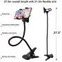 Slopehill Gooseneck Phone Holder for iPhone X XR XS 8 7 Plus Samsung Galaxy S10, Cell Phone Clip Holder for Bedroom Desktop Office Bathroom Kitchen, Rotate Freely Lazy Bracket Holder, Black Slopehill Gooseneck Phone Holder for iPhone X XR XS 8 7 Plus Samsung Galaxy S10, Cell Phone Clip Holder for Bedroom Desktop Office Bathroom Kitchen, Rotate Freely Lazy Bracket Holder, Black
