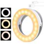 Selfie Ring Light, MercuryGo Rechargeable Portable Clip on 40 LED Circle Light with 3 Light Modes for iPhone/Android Smart Phone Photography, Camera Video Recording, Vlog