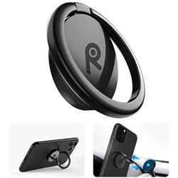 ORIbox Finger Ring Stand, Phone Ring Kickstand, Metal Grip Holder for Magnetic Car Mount Compatible with iPhone Galaxy Smartphone Accessories Black