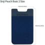Sinjimoru Credit Card Holder for Back of Phone, Adhesive Phone Card Wallet Stick-on Cell Phone Sleeve Pocket for iPhone Case. Sinji Pouch Basic 2, Navy