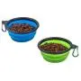 ASOOL 2 Pack Pet Silica Gel Bowl Dog Cat Collapsible Silicone Candy Color Outdoor Travel Portable Puppy Food Container Feeder Dish