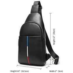 NKns Gifts for Men Leather Mens Chest Bag Casual Shoulder Bag Waterproof Backpack Waterproof Mobile Phone Bag