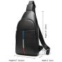 NKns Gifts for Men Leather Mens Chest Bag Casual Shoulder Bag Waterproof Backpack Waterproof Mobile Phone Bag