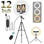 Ring Light with Stand, LED Selfie Ring Light YouTube Video Makeup Phone, 2020 Newest for YouTube Video/Photography (Black-12 Inch) Ring Light with Stand, LED Selfie Ring Light YouTube Video Makeup Phone, 2020 Newest for YouTube Video/Photography (Black-12 Inch)
