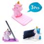 3 Pack Unicorn Phone Holder - Lovely Animal Desktop Cell Phone Stand - Adjustable Stand - Creative Cartoon Multi-Function Desk Phone Stand - Accessories Desk - Smartphone Dock - Unicorn Gift for Girl