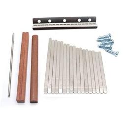 Timiy 17 Key Kalimba DIY Accessory Thumb Piano with Keys Wood Bridge with Wooden Handle Hammer 1Set