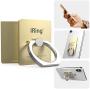 iRing Link-Detachable Plate for Wireless Charging, Include Hook Mount for Wall or Car Cradle. Original AAUXX Cell Phone Ring Grip Finger Holder Mobile Stand, Universally Compatible(Gold)