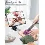 KAERSI Cell Phone Stand, 2 Hinge Adjustable, Foldable Phone Stand Holder Cradle Dock for Desk, Home, Office, Travel. Compatible with Smartphone Android, iPhone 11 Xs XR 8 7 Plus, Tablet iPad (Black)