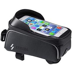 Roysberry Bicycle Accessories Cycling Bag, Bike Bicycle Handlebar Bag Waterproof Fit Below 6 Inches Phone Black 2 Side Storage Pockets Plus One Mobile Phone Pocket [Light Weight]