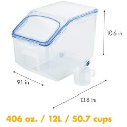 LOCK & LOCK Easy Essentials Food lids (flip-top) / Pantry Storage/Airtight containers, BPA Free, top-50.7 Cup-for Rice, Clear