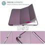 ORIbox Case for iPad 7th 10.2(2019)/iPad Air 3rd 10.5(2019) /iPad Pro 2nd 10.5(2017), Premium Silk Pattern Trifold Stand Smart Cover with Hard PC Back Cover, 10.2/10.5 inch,Purple