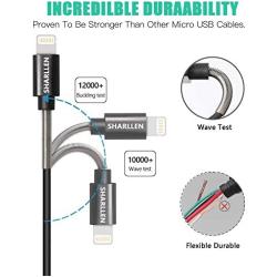 SHARLLEN MFi Certified Lightning Cable Spring iPhone Charger Cable 5 Pack [3/6/10FT] USB Fast Charging & Data Sync Cord Long Charging Cable Compatible iPhone Xs/MAX/XR/X/8/8P/7/7P/6/iPad/iPod(Black)