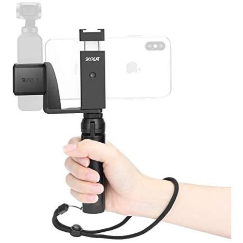 Skyreat Osmo Pocket Mount Accessories Handheld Phone Holder Bracket Tripod Mount,w Cold Shoe 1/4”Thread for DJI Osmo Pocket